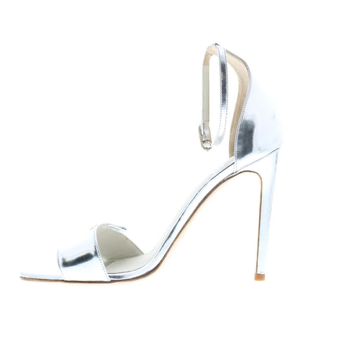 Bruno Magli Lucilla 75 Womens Silver Synthetic Heels Strap Shoes