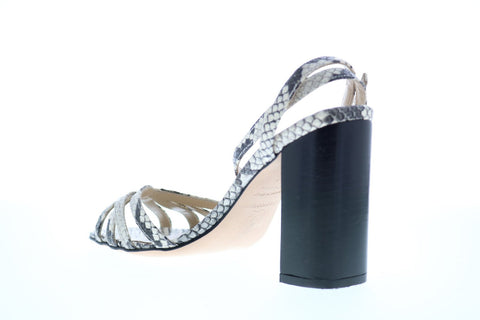 Bruno Magli Olga Womens White Leather Heels Strap Shoes
