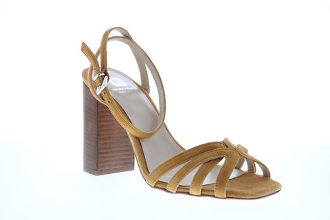 Bruno Magli Olga Womens Brown Suede Heels Strap Shoes