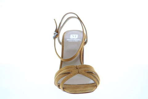 Bruno Magli Olga Womens Brown Suede Heels Strap Shoes