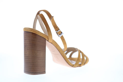 Bruno Magli Olga Womens Brown Suede Heels Strap Shoes