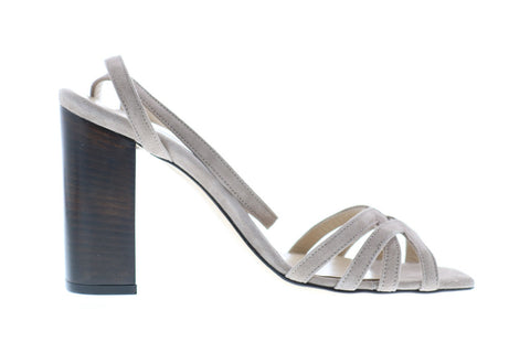 Bruno Magli Olga Womens Beige Suede Heels Strap Shoes