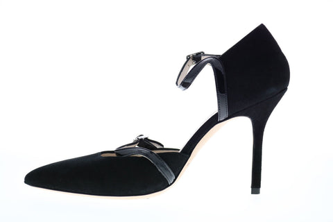 Bruno Magli Selby-A Womens Black Suede Heels Strap Shoes