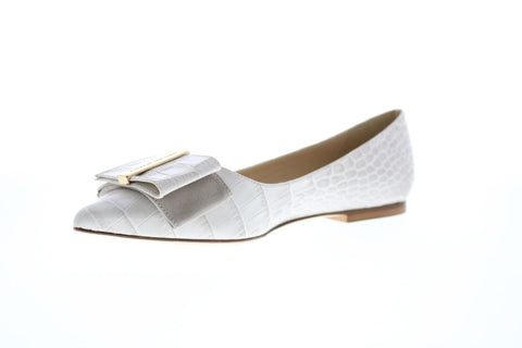Bruno Magli Stefy Womens Beige Leather Strap Ballet Flats Shoes