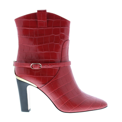 Bruno Magli Vale Womens Red Synthetic Slip On Casual Dress Boots
