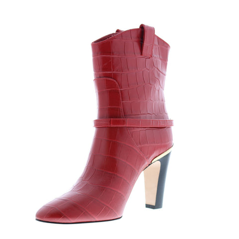Bruno Magli Vale Womens Red Synthetic Slip On Casual Dress Boots