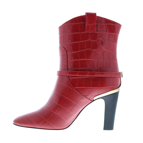 Bruno Magli Vale Womens Red Synthetic Slip On Casual Dress Boots