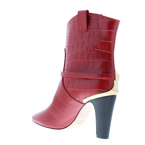 Bruno Magli Vale Womens Red Synthetic Slip On Casual Dress Boots