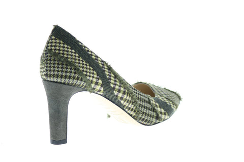 Bruno Magli Ashley Womens Green Canvas Heels Slip On Pumps Shoes