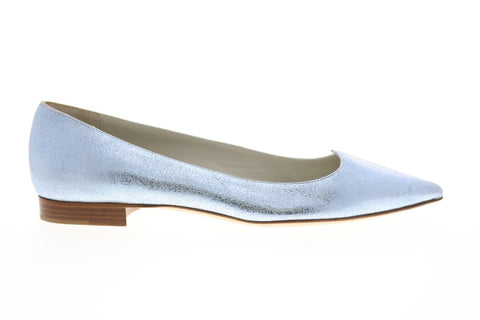 Bruno Magli Greta Womens Blue Suede Slip On Flats Ballet Shoes