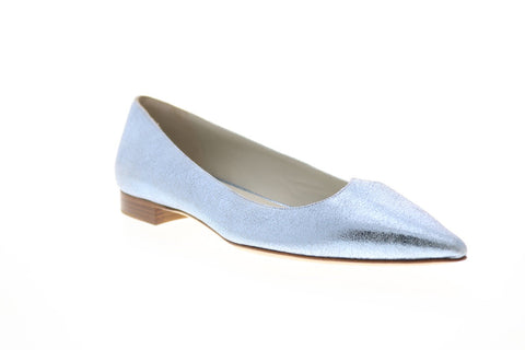 Bruno Magli Greta Womens Blue Suede Slip On Flats Ballet Shoes