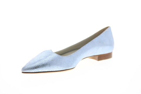 Bruno Magli Greta Womens Blue Suede Slip On Flats Ballet Shoes