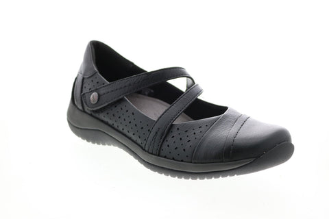 Earth Inc. Newton Mary Jane Flat Womens Black Leather Mary Jane Flats Shoes