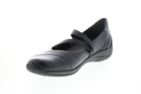 Earth Inc. Newton Mary Jane Flat Womens Black Leather Mary Jane Flats Shoes