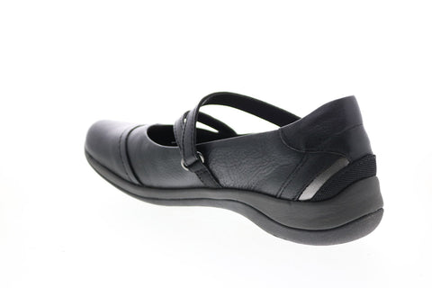 Earth Inc. Newton Mary Jane Flat Womens Black Leather Mary Jane Flats Shoes