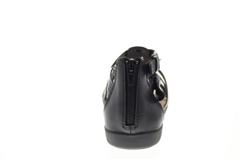 Earth Origins Nicole Womens Black Wide Leather Strap Gladiator Sandals Shoes