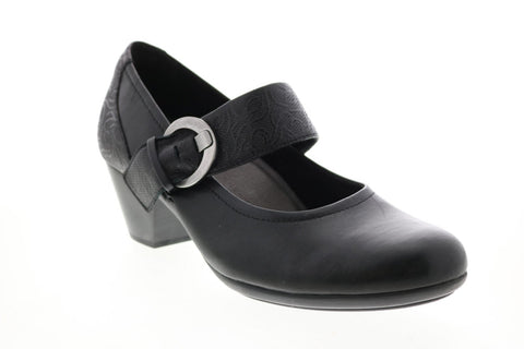 Earth Inc. Noble Leather Womens Black Leather Mary Jane Flats Shoes