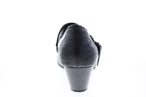 Earth Inc. Noble Leather Womens Black Leather Mary Jane Flats Shoes