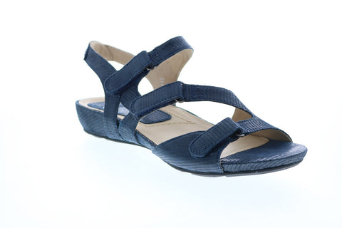 Earthies Nova NOVA-NVY Womens Blue Leather Strap Sandals Shoes