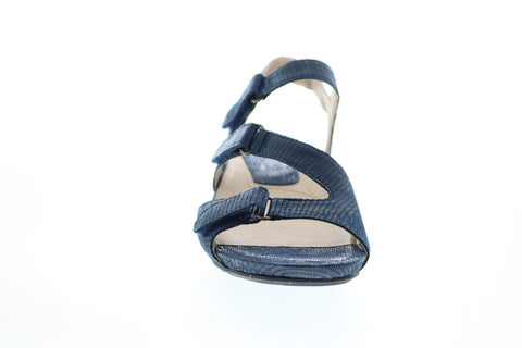 Earthies Nova NOVA-NVY Womens Blue Leather Slingback Sandals Shoes