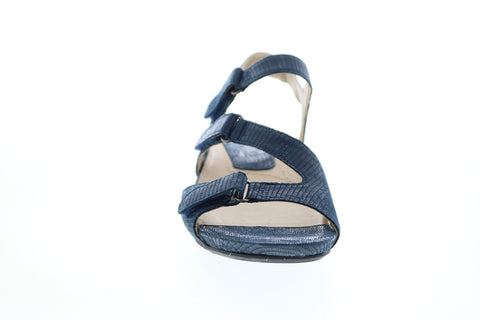 Earthies Nova NOVA-NVY Womens Blue Leather Strap Sandals Shoes