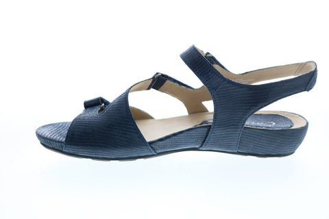 Earthies Nova NOVA-NVY Womens Blue Leather Slingback Sandals Shoes