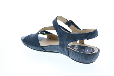 Earthies Nova NOVA-NVY Womens Blue Leather Slingback Sandals Shoes