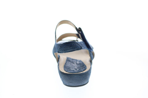 Earthies Nova NOVA-NVY Womens Blue Leather Slingback Sandals Shoes