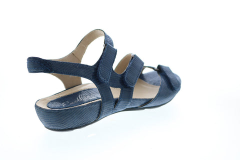 Earthies Nova NOVA-NVY Womens Blue Leather Slingback Sandals Shoes