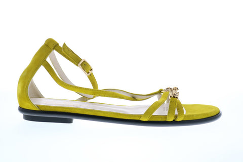 Bruno Magli Febe-B Womens Yellow Suede Strap Flats Shoes