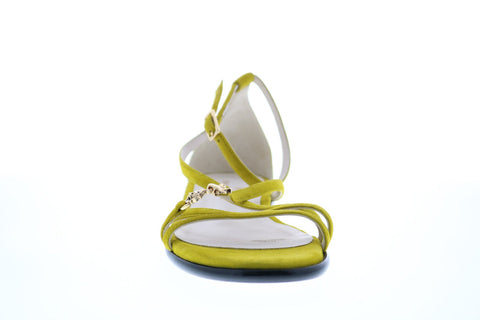 Bruno Magli Febe-B Womens Yellow Suede Strap Flats Shoes