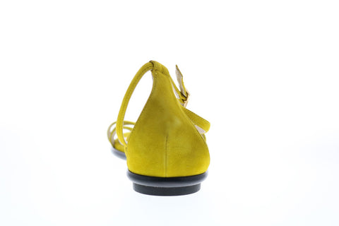 Bruno Magli Febe-B Womens Yellow Suede Strap Flats Shoes