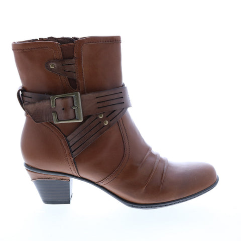 Earth Inc. Odyssey Leather Womens Brown Leather Ankle & Booties Boots
