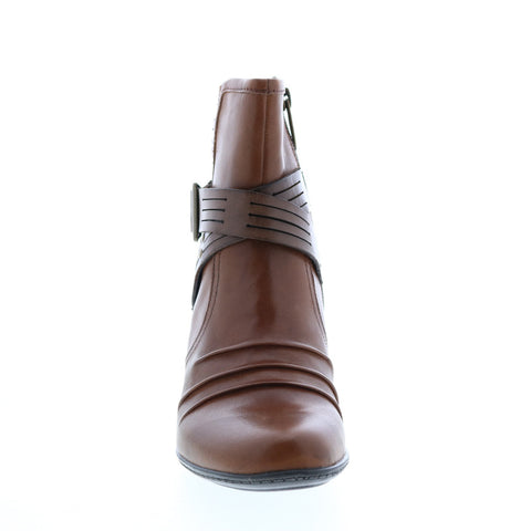 Earth Inc. Odyssey Leather Womens Brown Leather Ankle & Booties Boots