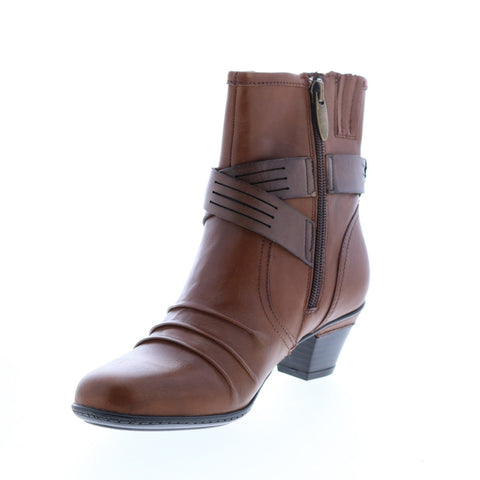 Earth Inc. Odyssey Leather Womens Brown Leather Ankle & Booties Boots