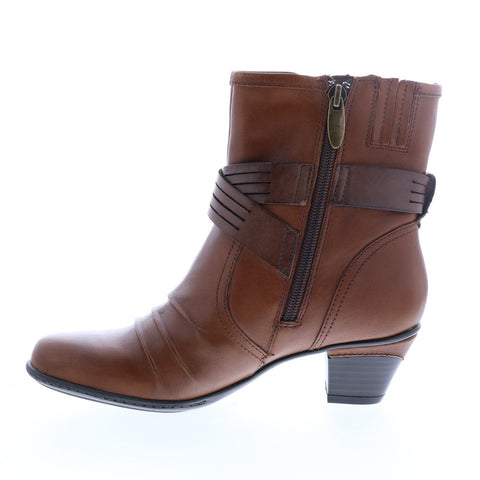 Earth Inc. Odyssey Leather Womens Brown Leather Ankle & Booties Boots