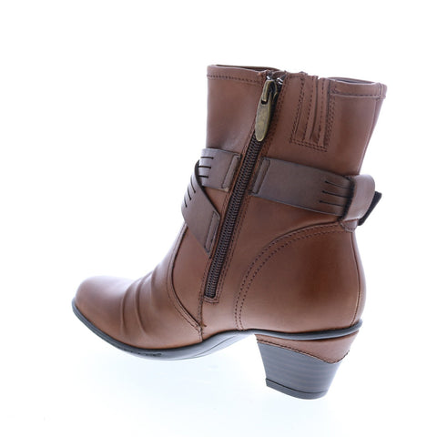 Earth Inc. Odyssey Leather Womens Brown Leather Ankle & Booties Boots