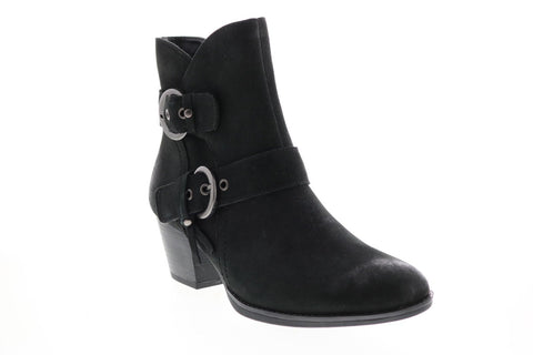 Earth Inc. Olive Boot Womens Black Suede Zipper Ankle & Booties Boots