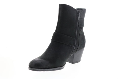 Earth Inc. Olive Boot Womens Black Suede Zipper Ankle & Booties Boots