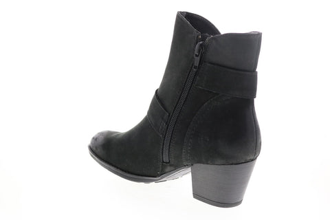 Earth Inc. Olive Boot Womens Black Suede Zipper Ankle & Booties Boots