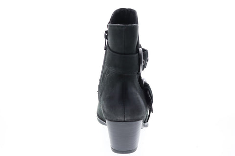 Earth Inc. Olive Boot Womens Black Suede Zipper Ankle & Booties Boots