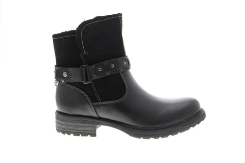 Earth Inc. Artistic Onyx Leather Womens Black Leather Casual Dress Boots