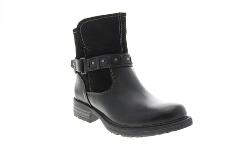 Earth Inc. Artistic Onyx Leather Womens Black Leather Casual Dress Boots