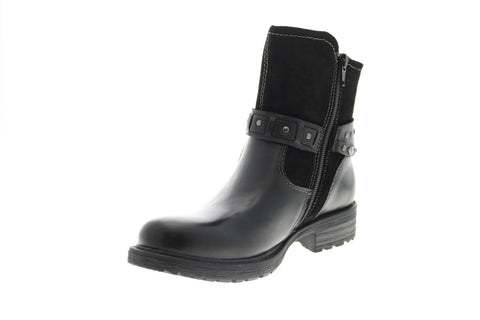 Earth Inc. Artistic Onyx Leather Womens Black Leather Casual Dress Boots