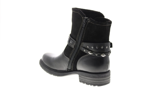 Earth Inc. Artistic Onyx Leather Womens Black Leather Casual Dress Boots