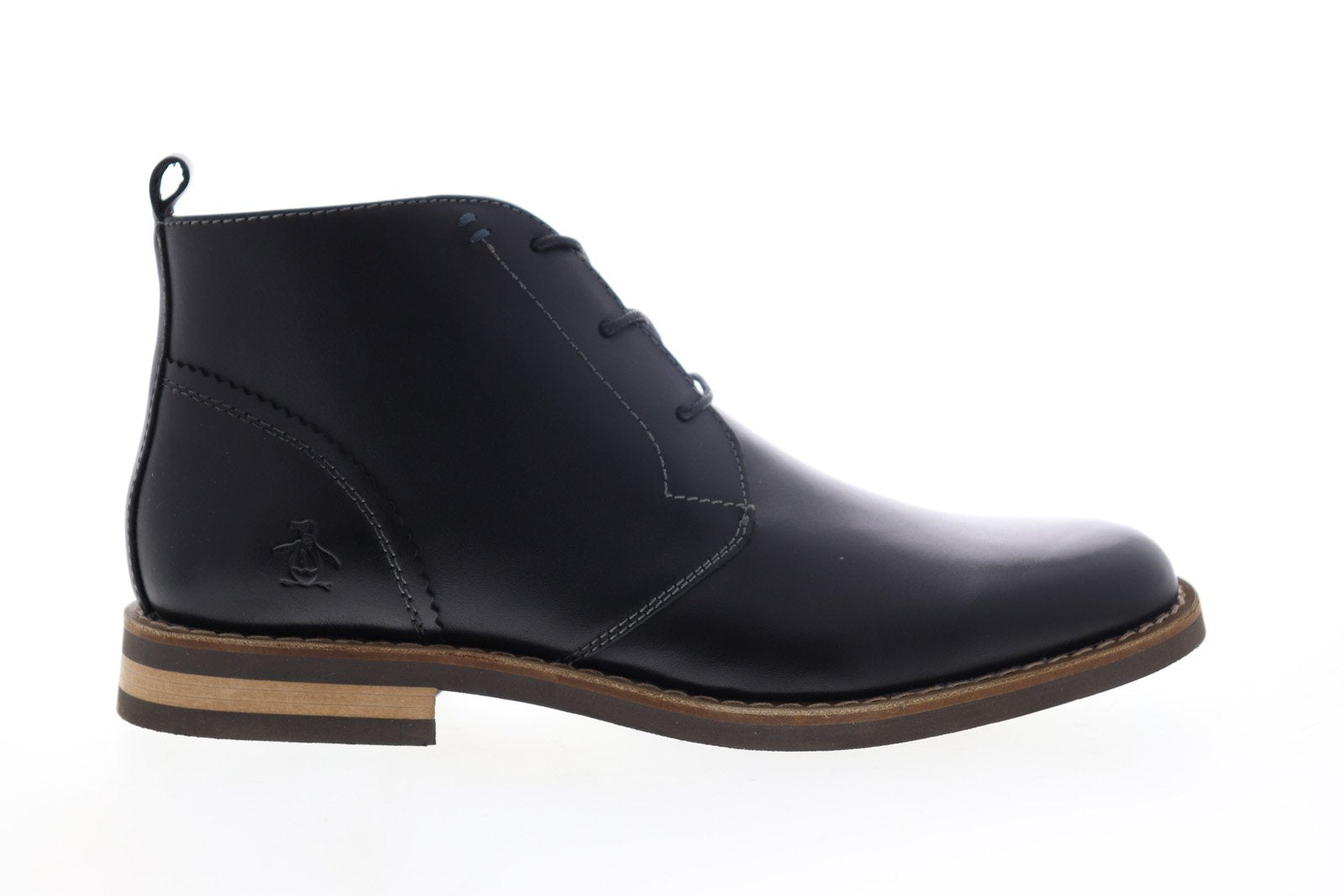 Original Penguin Hank OP OP100142M Mens Black Leather Mid 