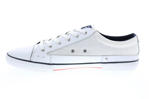 Penguin Que OP100237 Mens White Canvas Lace Up Lifestyle Sneakers Shoes
