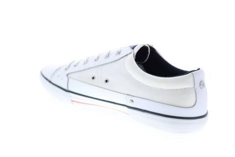 Penguin Que OP100237 Mens White Canvas Lace Up Lifestyle Sneakers Shoes
