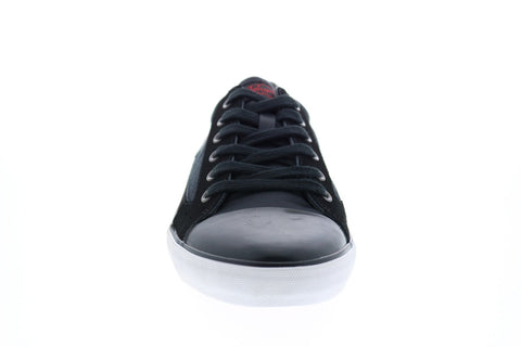 Penguin Que OP100240 Mens Black Canvas Lace Up Lifestyle Sneakers Shoes