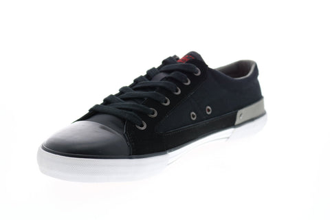 Penguin Que OP100240 Mens Black Canvas Lace Up Lifestyle Sneakers Shoes